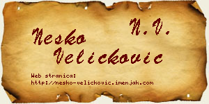 Neško Veličković vizit kartica